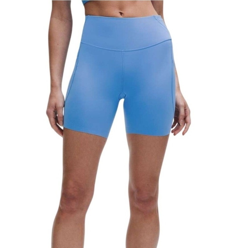 Lululemon Women's Fast and Free HR Short 6" Pockets Pool Party Blue Size 10